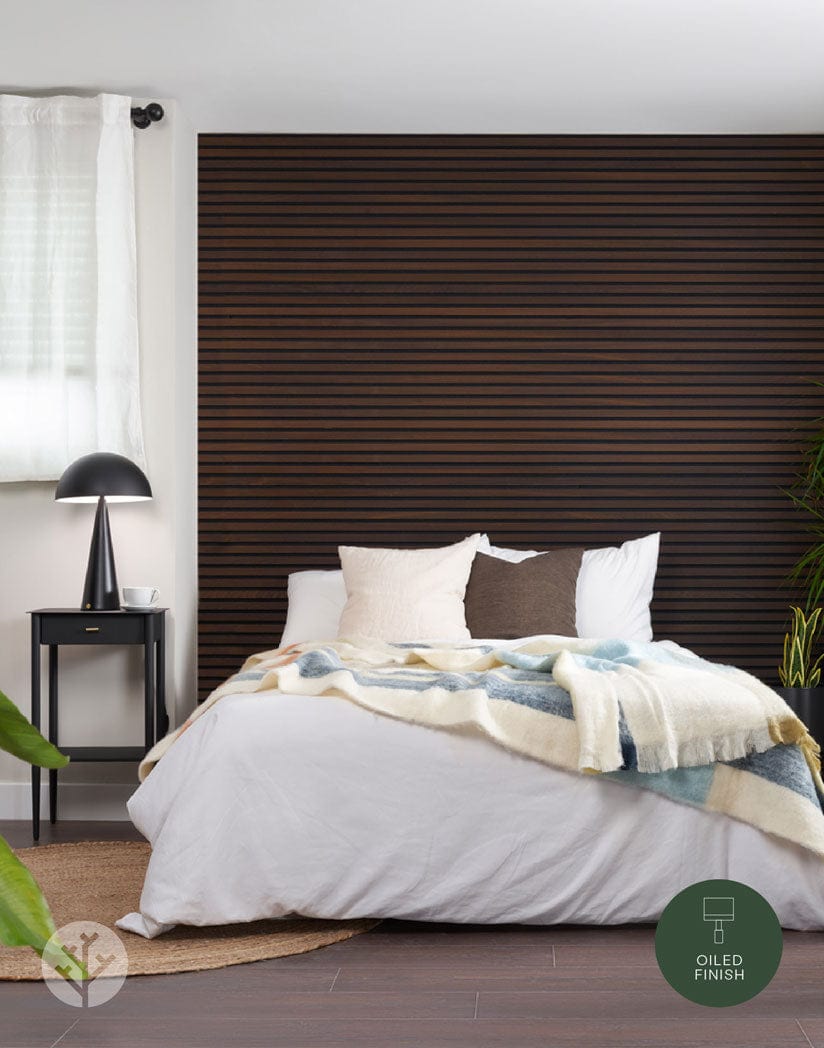 Luxury Smoked Oak Acoustic Slat Wood Wall Panels | Original Slatpanel®
