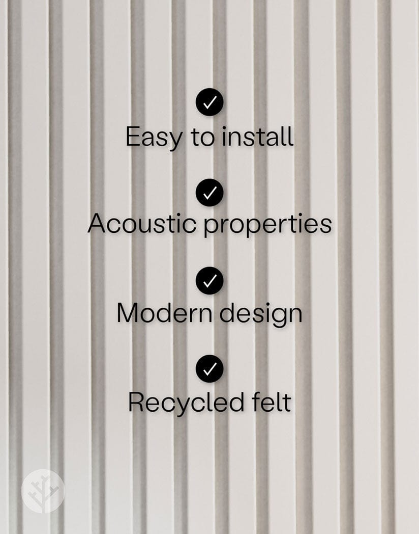 Snow White Color Matte Acoustic Slat Wall Panels | Original Slatpanel®