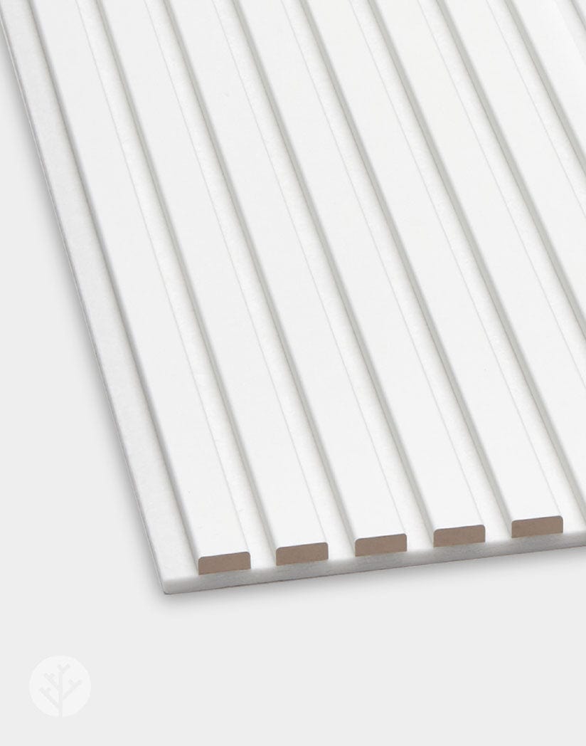 Snow White Color Matte Acoustic Slat Wall Panels | Original Slatpanel®