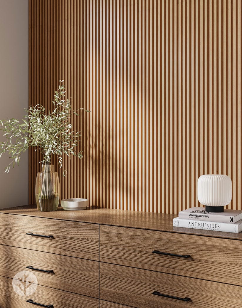 Oak Slat Fluted Tambour Wood Effect Wall Panels