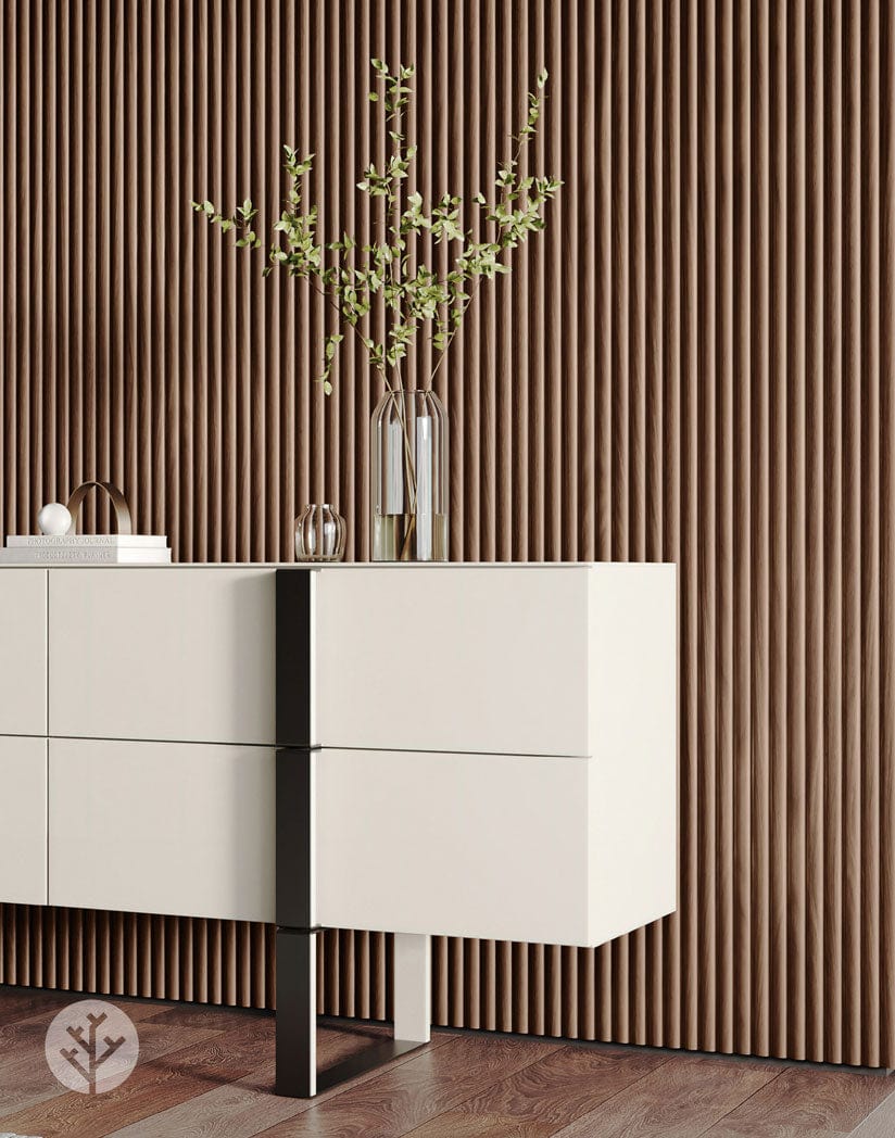 Walnut Ridge Fluted Tambour Wood Effect Wall Panels