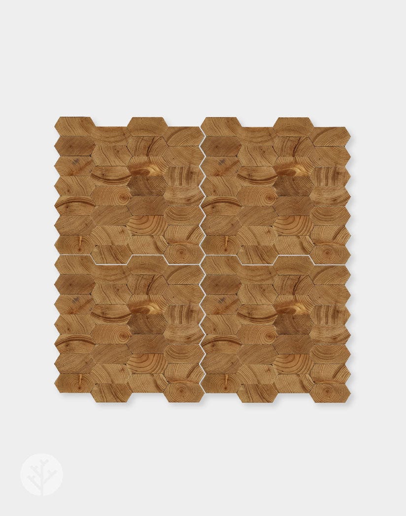 Geometrical Honeycomb Natural Wood Mosaic Wall Panels