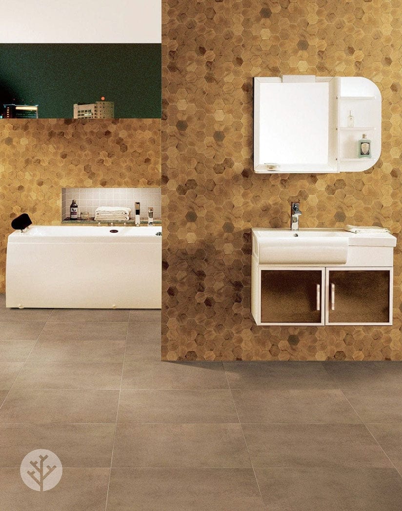 Geometrical Standard-Hex Natural Wood Mosaic Wall Panels