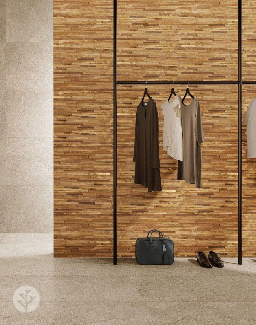 Stereo Voluspa Natural Wood Mosaic Wall Panels